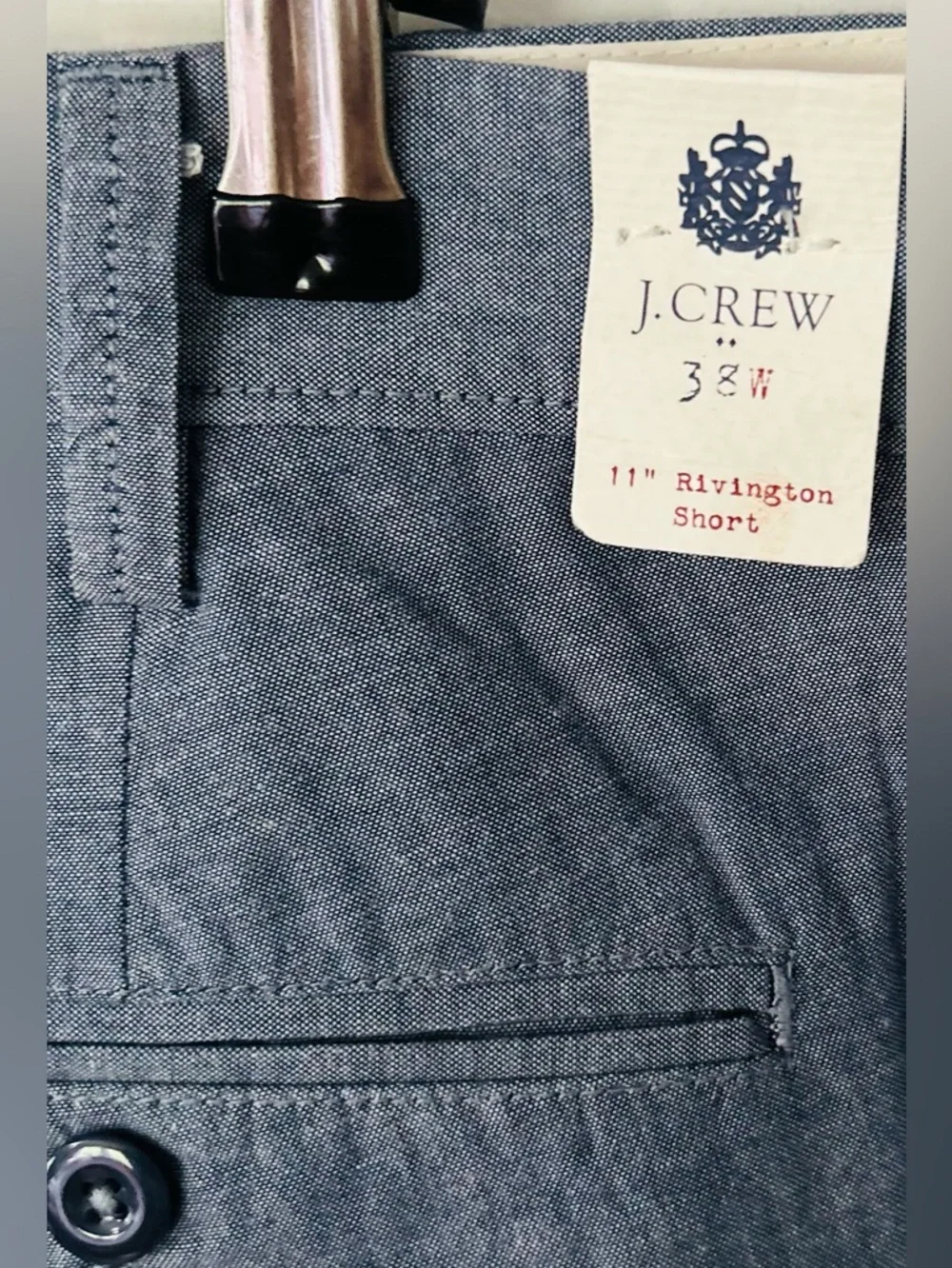 J.Crew Rivington Chambray Shorts 38W 11” Inseam NWT Preppy Summer Resortwear